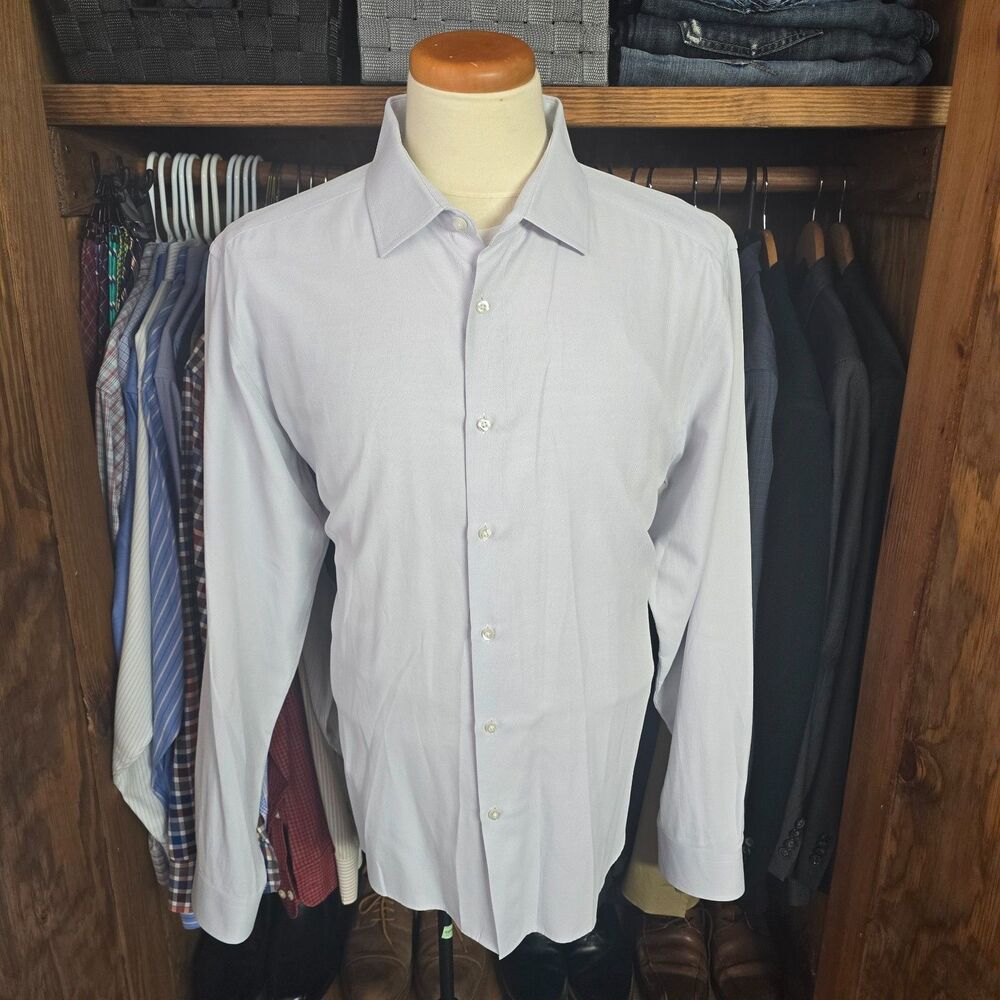 Maestro Men’s Gray Cotton Dress Shirt XL